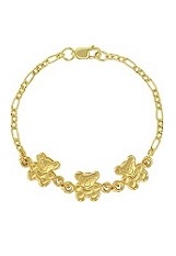 teensy teddy bear figaro chain baby charm bracelet